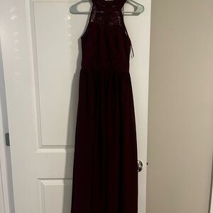 Elegant Burgundy Lace Dress